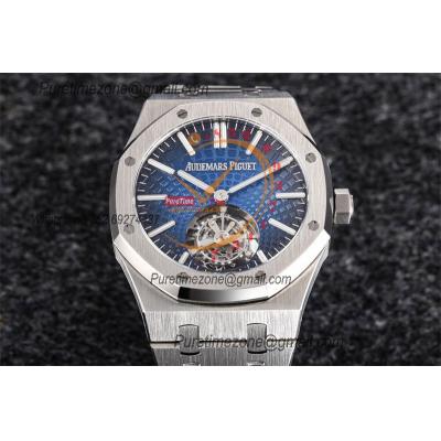 Royal Oak 26530 Extra Thin Automatic Tourbillon Mens Watch Best Edition R8F 42mm Blue Dial SS Bracele