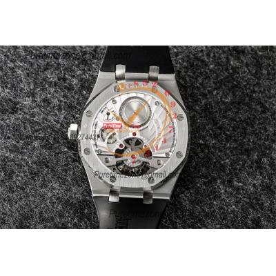 Royal Oak 26521 Extra Thin Automatic Tourbillon Mens Watch Best Edition R8F 42mm Diamond Bezel Black Dial Rubber Strap