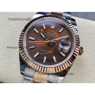 Datejust 126331 41 VR3235 Automatic Mens Watch Best Edition ARF RG Brown Dial On 904L Oyster SS Bracelet CHS