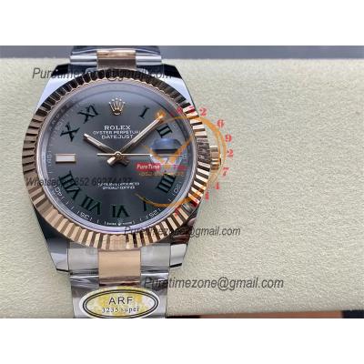 Datejust 126331 41 VR3235 Wimbledon Automatic Mens Watch Best Edition ARF RG Gray Dial On 904L Oyster SS Bracelet CHS