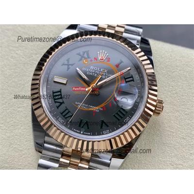 Datejust 126331 41 VR3235 Wimbledon Automatic Mens Watch Best Edition ARF RG Gray Dial On 904L Jubilee SS Bracelet CHS