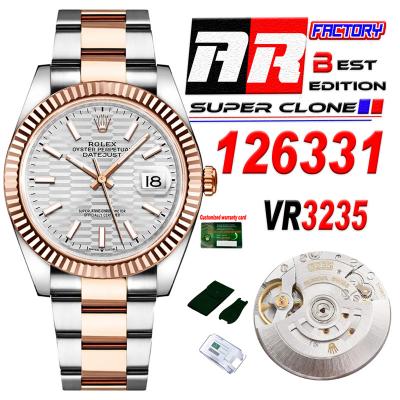 Datejust 126331 41 VR3235 Automatic Mens Watch Best Edition ARF RG Fluted Silver Dial On 904L Oyster SS Bracelet CHS