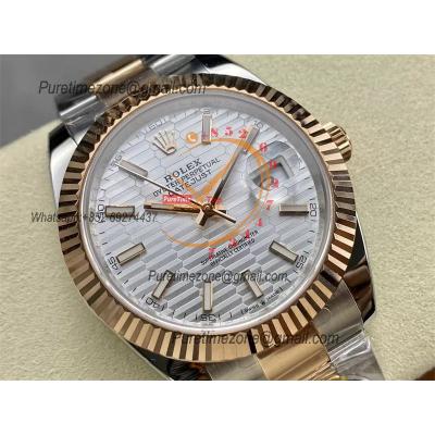 Datejust 126331 41 VR3235 Automatic Mens Watch Best Edition ARF RG Fluted Silver Dial On 904L Oyster SS Bracelet CHS