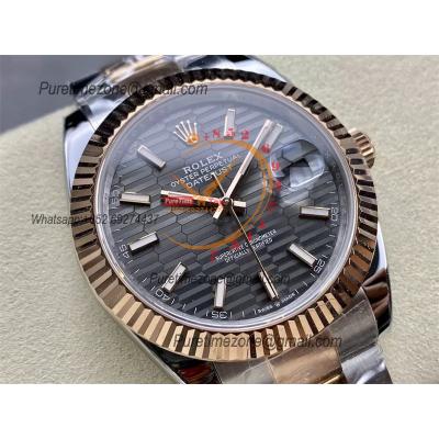 Datejust 126331 41 VR3235 Automatic Mens Watch Best Edition ARF RG Fluted Gray Dial On 904L Oyster SS Bracelet CHS