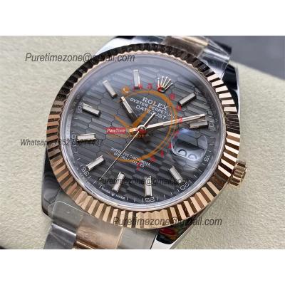 Datejust 126331 41 VR3235 Automatic Mens Watch Best Edition ARF RG Fluted Gray Dial On 904L Oyster SS Bracelet CHS