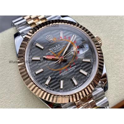 Datejust 126331 41 VR3235 Automatic Mens Watch Best Edition ARF RG Fluted Gray Dial On 904L Jubilee SS Bracelet CHS