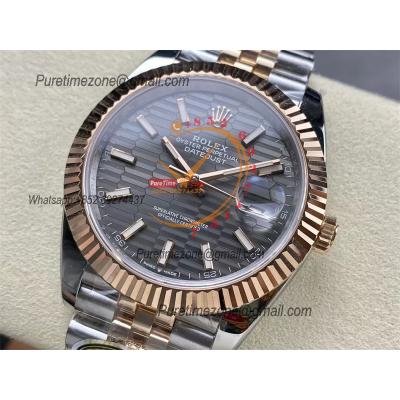 Datejust 126331 41 VR3235 Automatic Mens Watch Best Edition ARF RG Fluted Gray Dial On 904L Jubilee SS Bracelet CHS