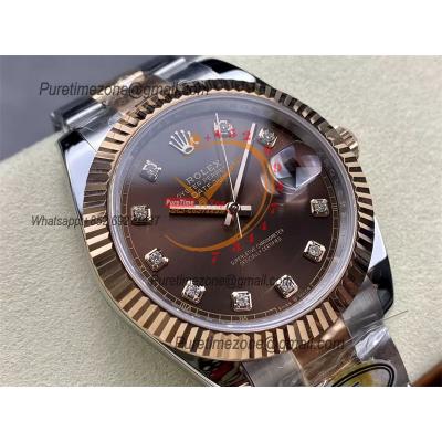 Datejust 126331 41 VR3235 Automatic Mens Watch Best Edition ARF RG Brown Dial On 904L Oyster SS Bracelet CHS