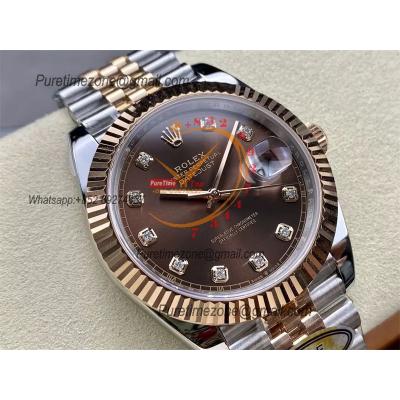 Datejust 126331 41 VR3235 Automatic Mens Watch Best Edition ARF RG Brown Dial On 904L Jubilee SS Bracelet CHS