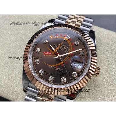 Datejust 126331 41 VR3235 Automatic Mens Watch Best Edition ARF RG Brown Dial On 904L Jubilee SS Bracelet CHS