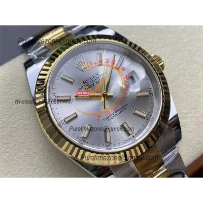 Datejust 126333 41 VR3235 Automatic Mens Watch Best Edition ARF YG Silver Dial On 904L Oyster SS Bracelet CHS