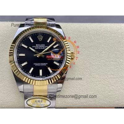 Datejust 126333 41 VR3235 Automatic Mens Watch Best Edition ARF YG Black Dial On 904L Oyster SS Bracelet CHS