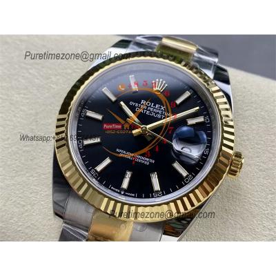 Datejust 126333 41 VR3235 Automatic Mens Watch Best Edition ARF YG Black Dial On 904L Oyster SS Bracelet CHS