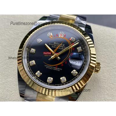 Datejust 126333 41 VR3235 Automatic Mens Watch Best Edition ARF YG Black Dial On 904L Oyster SS Bracelet CHS