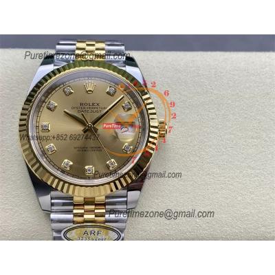 Datejust 126333 41 VR3235 Automatic Mens Watch Best Edition ARF YG Gold Dial On 904L Jubilee SS Bracelet CHS