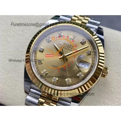 Datejust 126333 41 VR3235 Automatic Mens Watch Best Edition ARF YG Gold Dial On 904L Jubilee SS Bracelet CHS