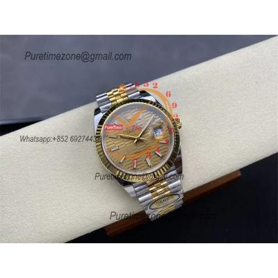 Datejust 126333 41 VR3235 Automatic Mens Watch Best Edition ARF YG Fluted Gold Dial On 904L Jubilee SS Bracelet CHS