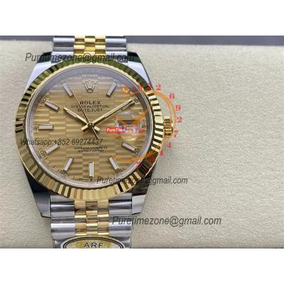 Datejust 126333 41 VR3235 Automatic Mens Watch Best Edition ARF YG Fluted Gold Dial On 904L Jubilee SS Bracelet CHS