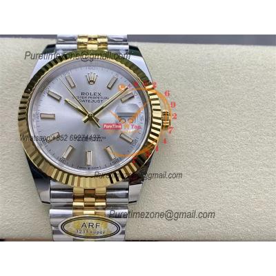 Datejust 126333 41 VR3235 Automatic Mens Watch Best Edition ARF YG Silver Dial On 904L Jubilee SS Bracelet CHS