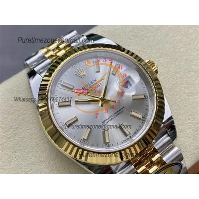 Datejust 126333 41 VR3235 Automatic Mens Watch Best Edition ARF YG Silver Dial On 904L Jubilee SS Bracelet CHS