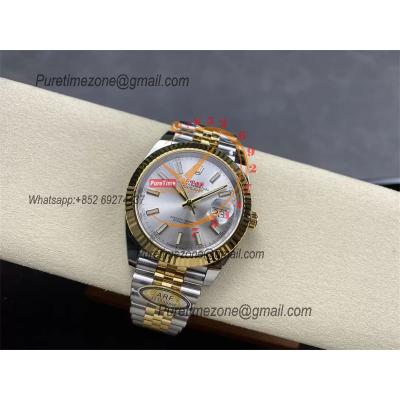 Datejust 126333 41 VR3235 Automatic Mens Watch Best Edition ARF YG Silver Dial On 904L Jubilee SS Bracelet CHS