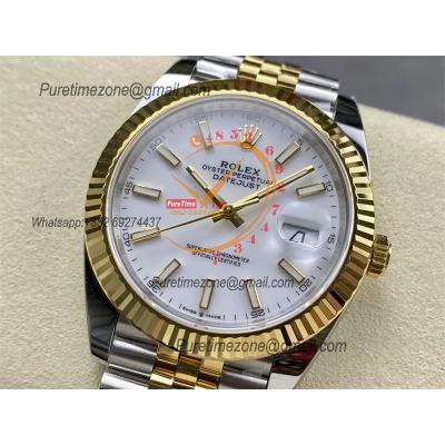 Datejust 126333 41 VR3235 Automatic Mens Watch Best Edition ARF YG White Dial On 904L Jubilee SS Bracelet CHS