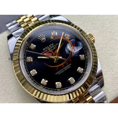 Datejust 126333 41 VR3235 Automatic Mens Watch Best Edition ARF YG Black Dial On 904L Jubilee SS Bracelet CHS