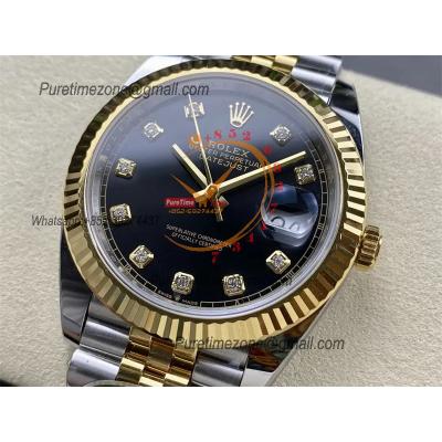 Datejust 126333 41 VR3235 Automatic Mens Watch Best Edition ARF YG Black Dial On 904L Jubilee SS Bracelet CHS