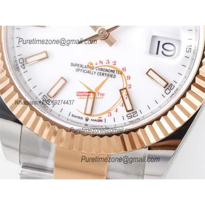 Datejust 126331 41 SH3235 Automatic Mens Watch Best Edition ARF RG White Dial 904L Oyster Bracelet (Gain Weight）