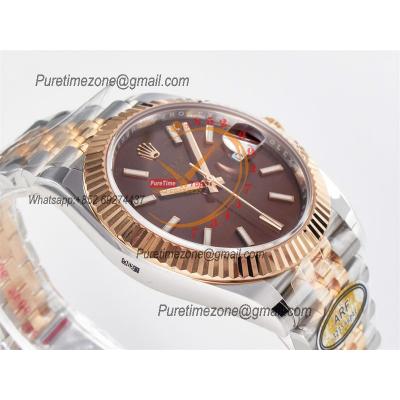 Datejust 126331 41 SH3235 Automatic Mens Watch Best Edition ARF RG Brown Dial 904L Jubilee Bracelet (Gain Weight）