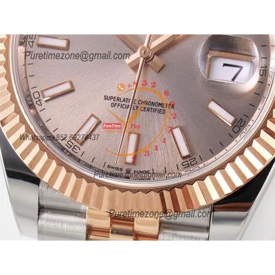 Datejust 126331 41 SH3235 Automatic Mens Watch Best Edition ARF RG Gold Dial 904L Jubilee Bracelet (Gain Weight）