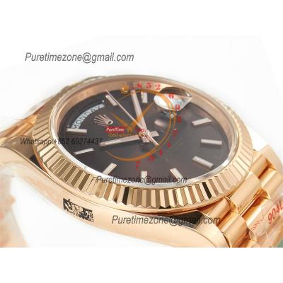 DayDate 40 228235 VR3255 Automatic Mens Watch Best Edition ARF RG Brown Stick Dial President Bracelet CHS