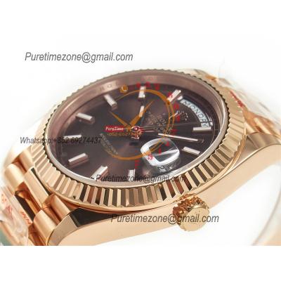 DayDate 40 228235 VR3255 Automatic Mens Watch Best Edition ARF RG Brown Stick Dial President Bracelet CHS