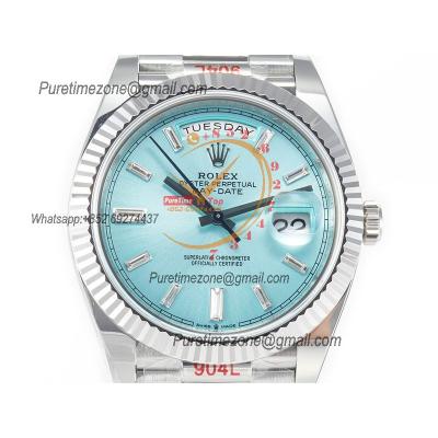 DayDate 40 228236 VR3255 Automatic Mens Watch Best Edition ARF ICE Blue Diamond Dial President Bracelet CHS