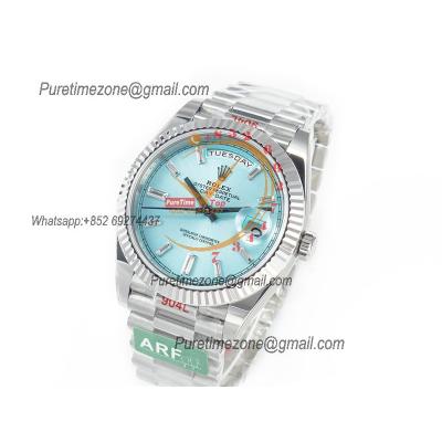 DayDate 40 228236 VR3255 Automatic Mens Watch Best Edition ARF ICE Blue Diamond Dial President Bracelet CHS