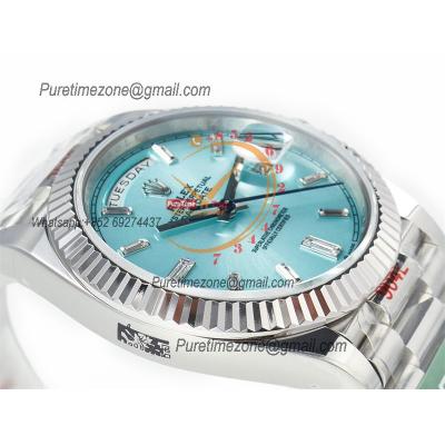 DayDate 40 228236 VR3255 Automatic Mens Watch Best Edition ARF ICE Blue Diamond Dial President Bracelet CHS