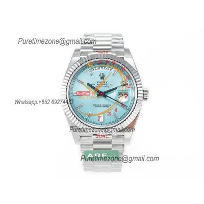 DayDate 40 228236 VR3255 Automatic Mens Watch Best Edition ARF ICE Blue Diamond Dial President Bracelet CHS