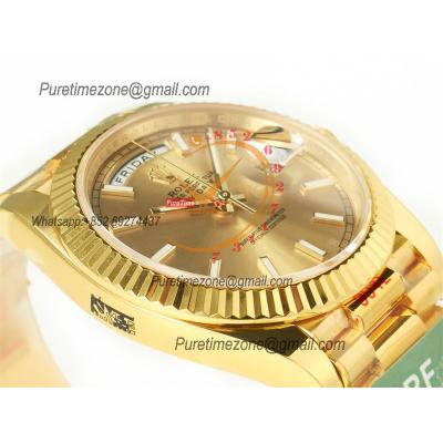 DayDate 40 228238 VR3255 Automatic Mens Watch Best Edition ARF YG Gold Stick Dial President Bracelet CHS