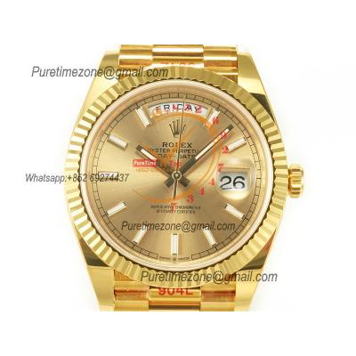 DayDate 40 228238 VR3255 Automatic Mens Watch Best Edition ARF YG Gold Stick Dial President Bracelet CHS