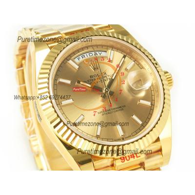 DayDate 40 228238 VR3255 Automatic Mens Watch Best Edition ARF YG Gold Stick Dial President Bracelet CHS