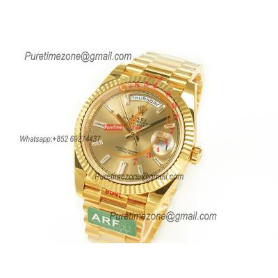 DayDate 40 228238 VR3255 Automatic Mens Watch Best Edition ARF YG Gold Diamonds Dial President Bracelet CHS