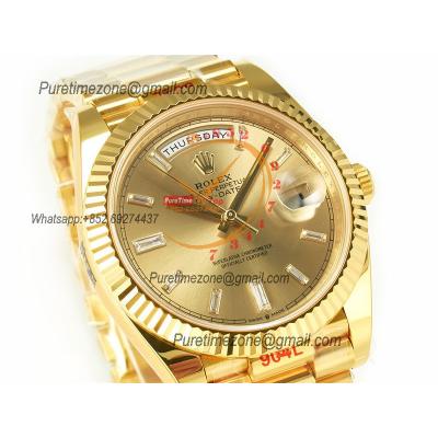 DayDate 40 228238 VR3255 Automatic Mens Watch Best Edition ARF YG Gold Diamonds Dial President Bracelet CHS