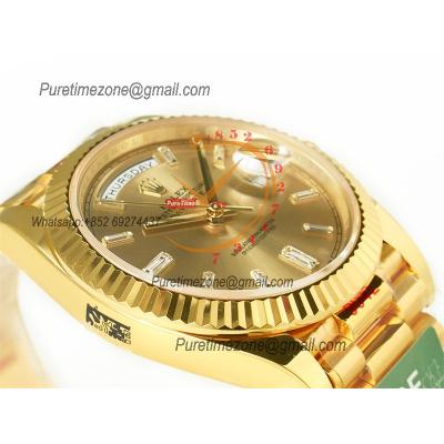 DayDate 40 228238 VR3255 Automatic Mens Watch Best Edition ARF YG Gold Diamonds Dial President Bracelet CHS