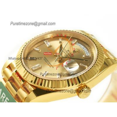 DayDate 40 228238 VR3255 Automatic Mens Watch Best Edition ARF YG Gold Diamonds Dial President Bracelet CHS