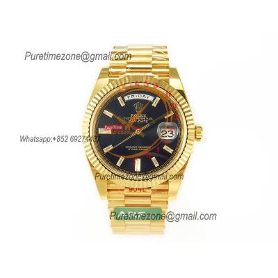 DayDate 40 228238 VR3255 Automatic Mens Watch Best Edition ARF YG Black Diamonds Dial President Bracelet CHS