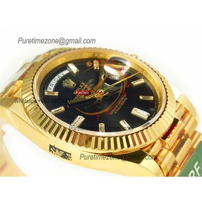 DayDate 40 228238 VR3255 Automatic Mens Watch Best Edition ARF YG Black Diamonds Dial President Bracelet CHS