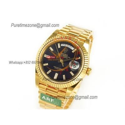 DayDate 40 228238 VR3255 Automatic Mens Watch Best Edition ARF YG Black Diamonds Dial President Bracelet CHS