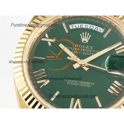 DayDate 40 228238 VR3255 Automatic Mens Watch Best Edition ARF YG Green Dial President Bracelet CHS (Gain Weight)