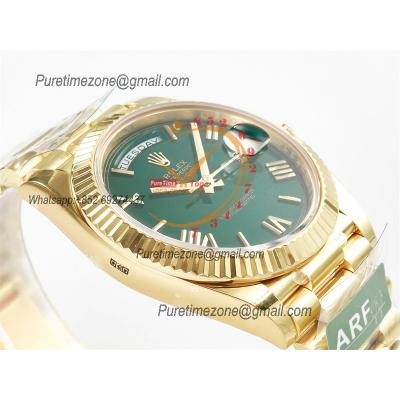 DayDate 40 228238 VR3255 Automatic Mens Watch Best Edition ARF YG Green Dial President Bracelet CHS (Gain Weight)