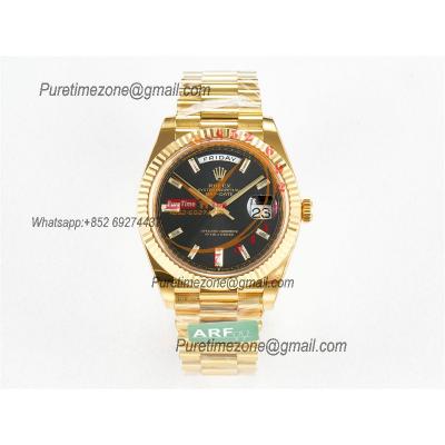 DayDate 40 228238 VR3255 Automatic Mens Watch Best Edition ARF YG Black Dial President Bracelet CHS (Gain Weight)